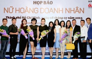 BTC, thành viên Ban giám khảo và các khách mời tại buổi họp báo ra mắt sân chơi "Nữ hoàng doanh nhân" 2015