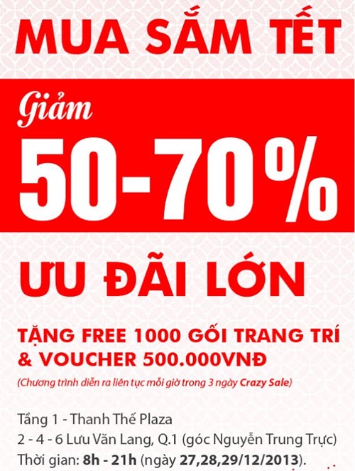 Mua sắm tết với Edena Crazy sale lên đến 70%