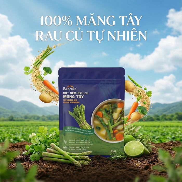 Hạt nêm Rau củ Măng tây Beechef: "Cú hích" cho thực phẩm sạch và giải pháp vàng cho người ăn chay