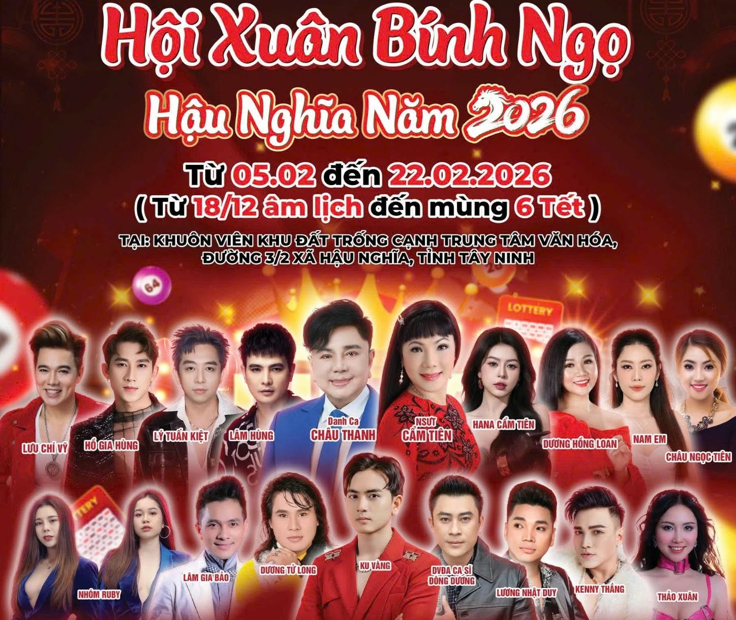 Đông đảo nghệ sĩ biểu diễn tại Hội Xuân Bính Ngọ - Hậu Nghĩa Tết 2026